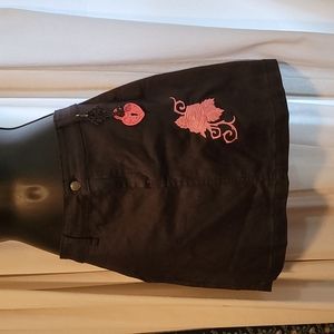 Girls stretch denim mini skirt. Black. Waist 33"